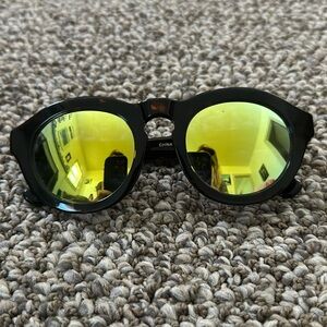 DIFF Eyewear Sunglasses Dime Dark Black Gold Mirror Lens